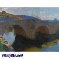 TSD3608 - Tranh sơn dầu cây cầu cổ xưa